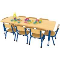 Profile Education Table KB4-ML533-08 Beech Wood And Metal Blue 1,200 x 600 x 620 mm