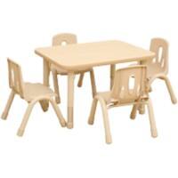 Profile Education Table KB4-EAX8060-30 Maple Wood And Metal Cream 800 x 600 x 620 mm