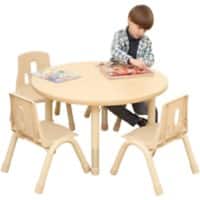 Profile Education Table KB4-EAX85-30 Maple Wood And Metal Cream 800 x 800 x 620 mm