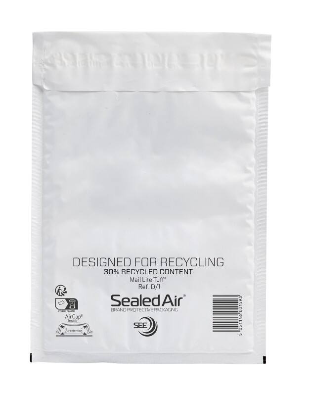 Mail Lite Tuff Mailer Padded Envelopes White Plain 180 (W) x 260 (H) mm Self Seal Pack of 100