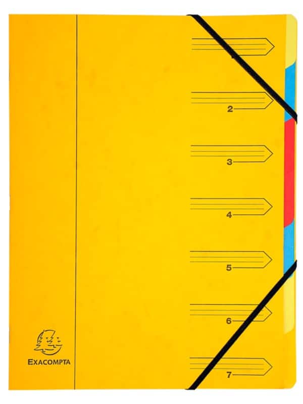 Exacompta Multipart File 54079E A4 Mottled Pressboard Yellow 24.5 (W) x 0.5 (D) x 32 (H) cm Pack of 12