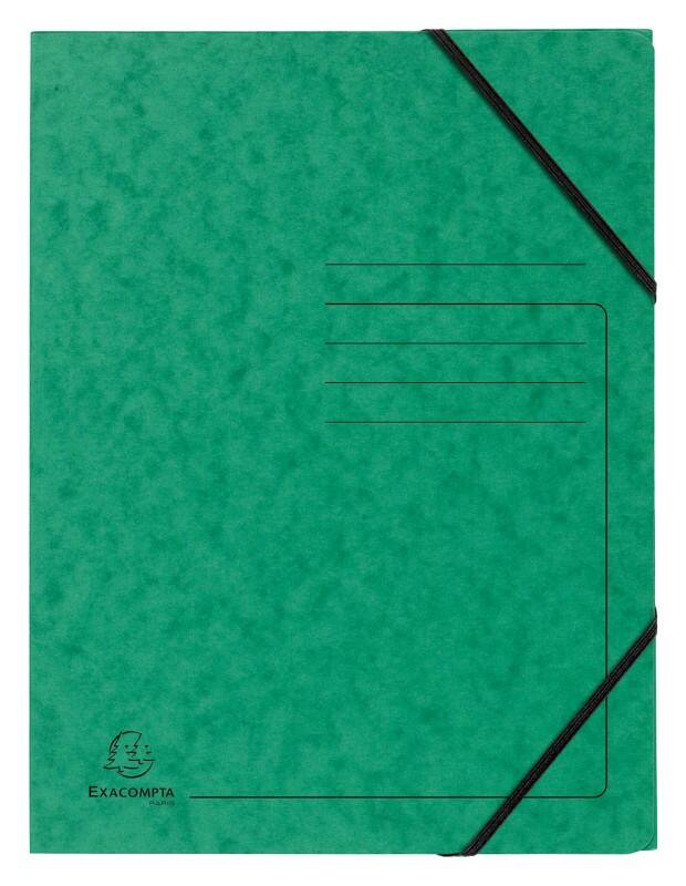 Elastic Folder Exacompta 555413E Mottled Pressboard Rubber Band 24 (W) x 0.3 (D) x 32 (H) cm Green Pack of 25