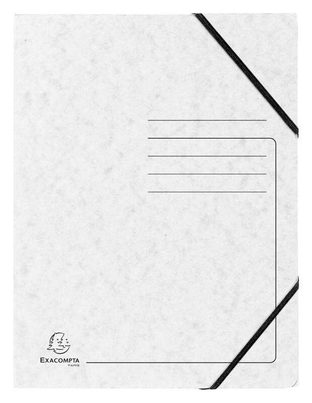 Elastic Folder Exacompta 555406E Mottled Pressboard Rubber Band 24 (W) x 0.3 (D) x 32 (H) cm White Pack of 25