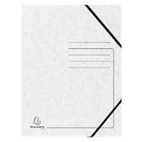 Elastic Folder Exacompta 555406E Mottled Pressboard Rubber Band 24 (W) x 0.3 (D) x 32 (H) cm White Pack of 25
