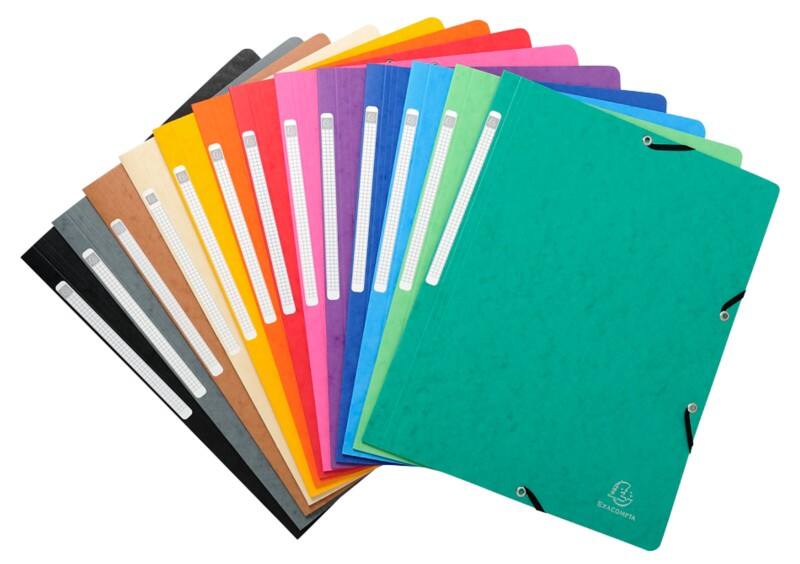 Elastic Folder Exacompta 5510E Mottled Pressboard Rubber Band 24 (W) x 0.3 (D) x 32 (H) cm Assorted Pack of 50