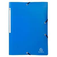 Exacompta OpaK 3 Flap Folder 55082E PP (Polypropylene) Rubber Band 24 (W) x 0.2 (D) x 32 (H) cm Light blue Pack of 50