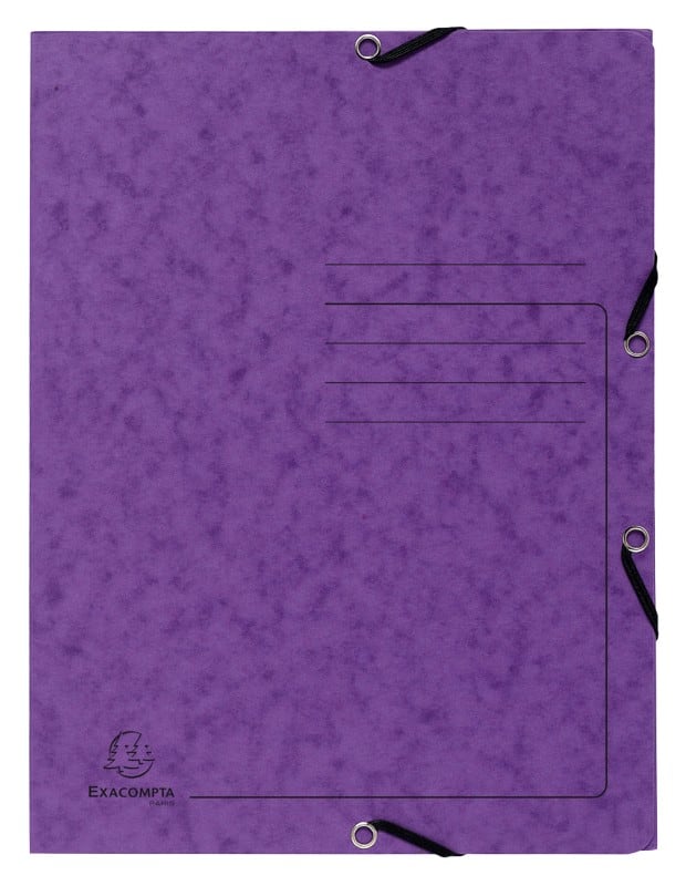 Exacompta 3 Flap Folder 55408E Purple Mottled Pressboard Pack of 25