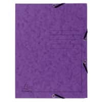 Exacompta 3 Flap Folder 55408E Purple Mottled Pressboard Pack of 25