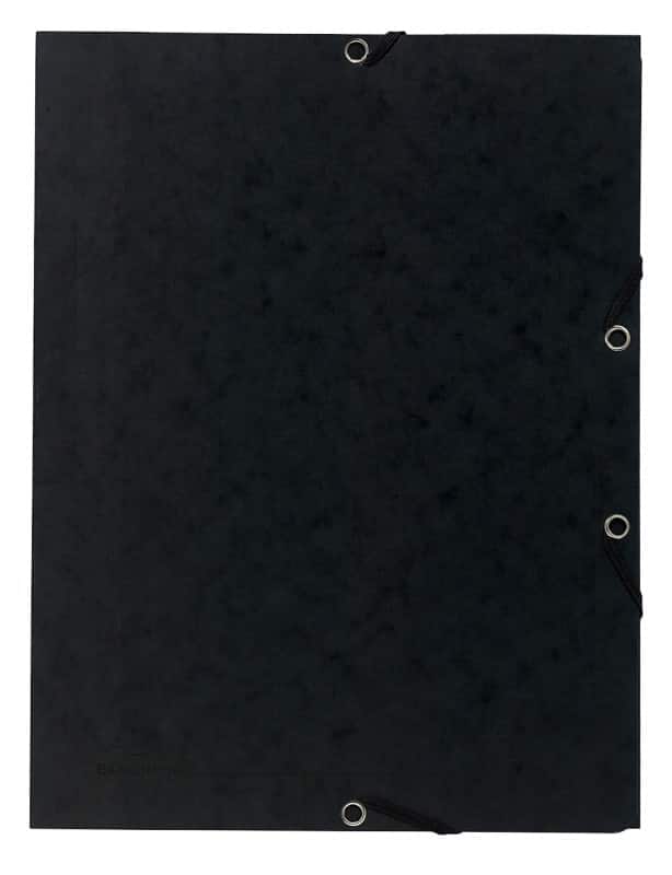 Exacompta 3 Flap Folder 55401E Black Mottled Pressboard Pack of 25