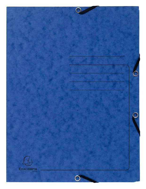 Exacompta 3 Flap Folder 55402E Blue Mottled Pressboard Pack of 25