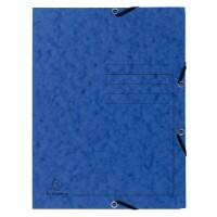 Exacompta 3 Flap Folder 55402E Blue Mottled Pressboard Pack of 25