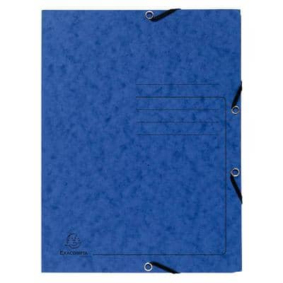 Exacompta 3 Flap Folder 55402E Blue Mottled Pressboard Pack of 25