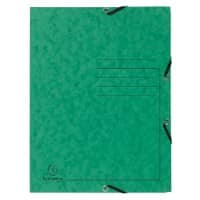 Exacompta 3 Flap Folder 55403E Green Mottled Pressboard Pack of 25