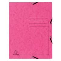 Exacompta 3 Flap Folder 55407E Pink Mottled Pressboard Pack of 25
