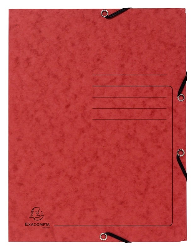 Exacompta 3 Flap Folder 55405E Red Mottled Pressboard Pack of 25