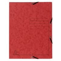 Exacompta 3 Flap Folder 55405E Red Mottled Pressboard Pack of 25