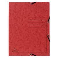 Exacompta 3 Flap Folder 55405E Red Mottled Pressboard Pack of 25