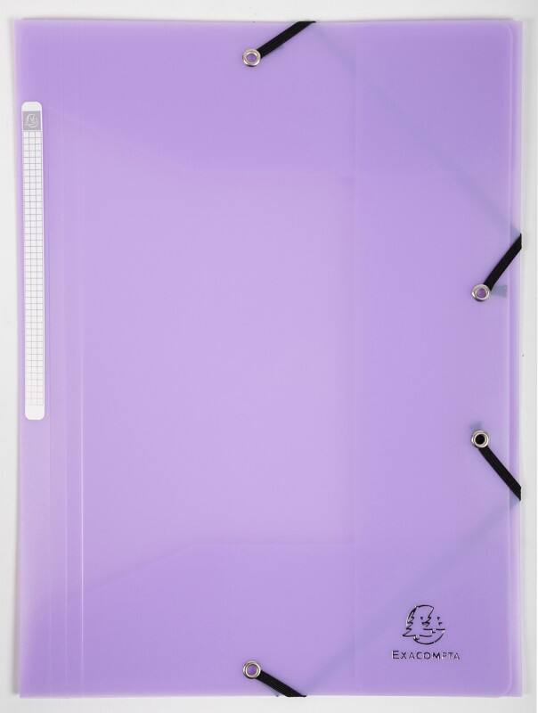 Exacompta Chromaline Pastel 3 Flap Folder 55175E PP (Polypropylene) Rubber Band 24 (W) x 0.2 (D) x 32 (H) cm Mauve Pack of 25