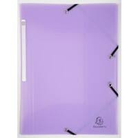 Exacompta Chromaline Pastel 3 Flap Folder 55175E PP (Polypropylene) Rubber Band 24 (W) x 0.2 (D) x 32 (H) cm Mauve Pack of 25