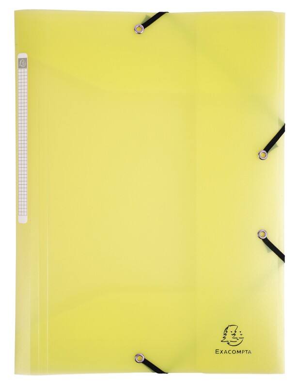 Exacompta Chromaline Pastel 3 Flap Folder 55179E PP (Polypropylene) Rubber Band 24 (W) x 0.2 (D) x 32 (H) cm Yellow Pack of 25