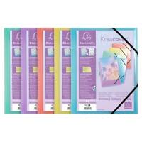 Exacompta Kréacover Pastel 3 Flap Folder 55279E PP (Polypropylene) Rubber Band 24 (W) x 0.2 (D) x 32 (H) cm Assorted Pack of 25