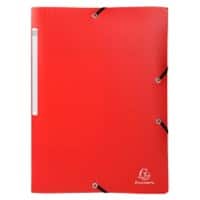 Exacompta OpaK 3 Flap Folder 55085E PP (Polypropylene) Rubber Band 24 (W) x 0.2 (D) x 32 (H) cm Red Pack of 50