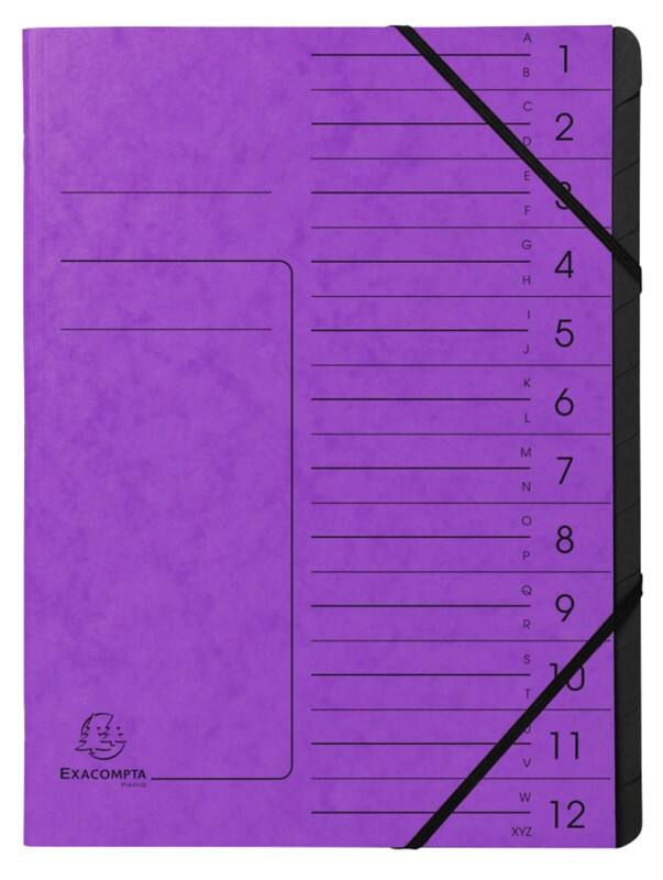 Exacompta Multipart File 541208E A4 Mottled Pressboard Purple 24.5 (W) x 1 (D) x 32 (H) cm Pack of 10