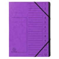 Exacompta Multipart File 541208E A4 Mottled Pressboard Purple 24.5 (W) x 1 (D) x 32 (H) cm Pack of 10