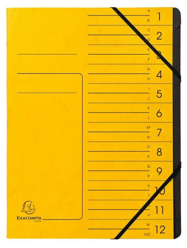 Exacompta Multipart File 541209E A4 Mottled Pressboard Yellow 24.5 (W) x 1 (D) x 32 (H) cm Pack of 10