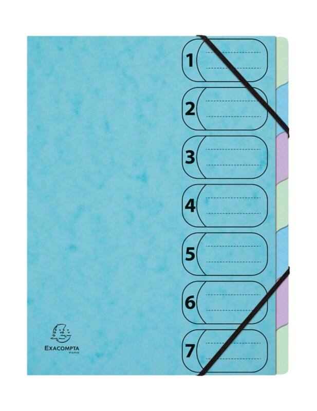 Exacompta Aquarel Multipart File Harmonika 56560E A4 Mottled Pressboard Assorted 24 (W) x 0.4 (D) x 32 (H) cm Pack of 8