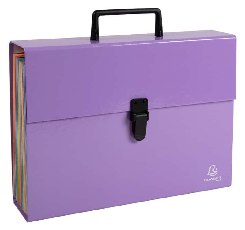 Exacompta Aquarel Expanding File Case Card Mauve 56765E Pack of 4