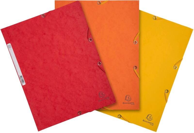 Exacompta 3 Flap Folder 55575E Assorted Yellow Mottled Pressboard Sun Pack of 51
