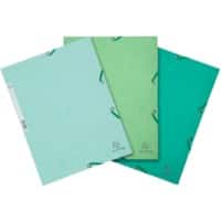 Exacompta 3 Flap Folder 55573E Assorted Green Mottled Pressboard Nature Pack of 51