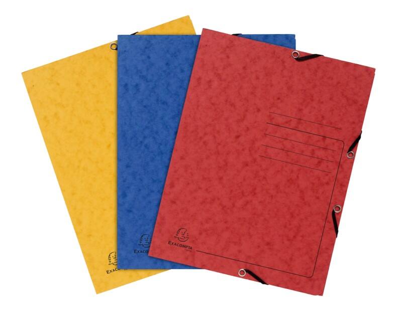 Exacompta 3 Flap Folder 55432E Assorted Mottled Pressboard Pack of 24