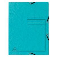 Exacompta 3 Flap Folder 55422E Turquoise Mottled Pressboard Pack of 25