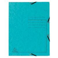 Exacompta 3 Flap Folder 55422E Turquoise Mottled Pressboard Pack of 25