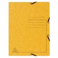 Exacompta 3 Flap Folder 55409E Yellow Mottled Pressboard Pack of 25