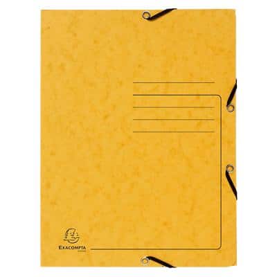 Exacompta 3 Flap Folder 55409E Yellow Mottled Pressboard Pack of 25