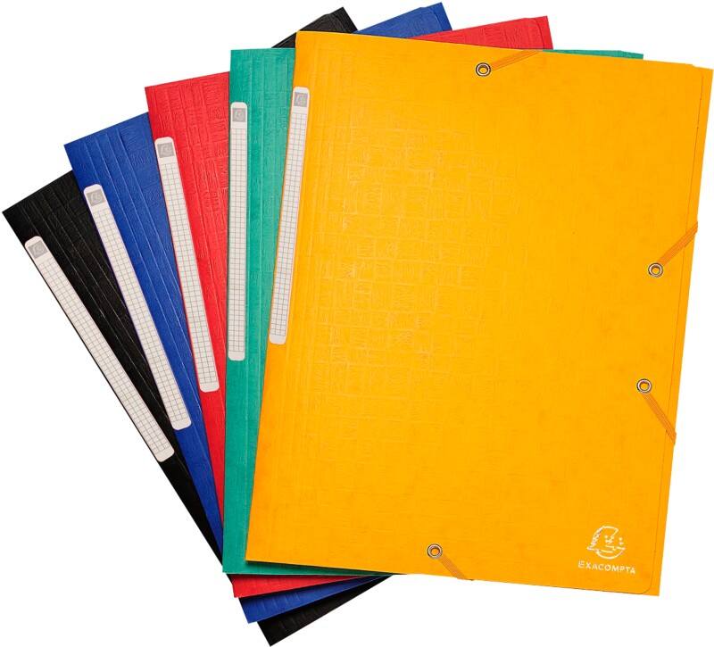 Exacompta Scotten 3 Flap Folder  55750E Assorted Mottled Pressboard Pack of 50