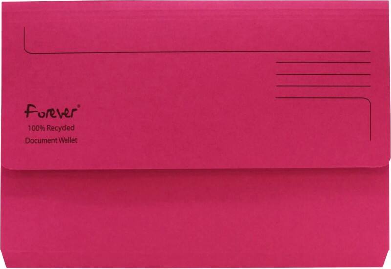 Exacompta Forever Document Wallet 211/5002Z Manila 34.8 (W) x 23.9 (D) x 0.2 (H) cm Pink Pack of 25