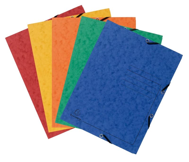 Exacompta 3 Flap Folder 55400E Assorted Mottled Pressboard Pack of 30