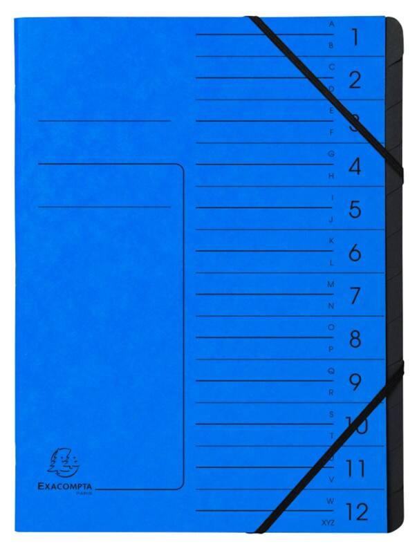 Exacompta Multipart File 541201E A4 Mottled Pressboard Blue 24.5 (W) x 1 (D) x 32 (H) cm Pack of 10