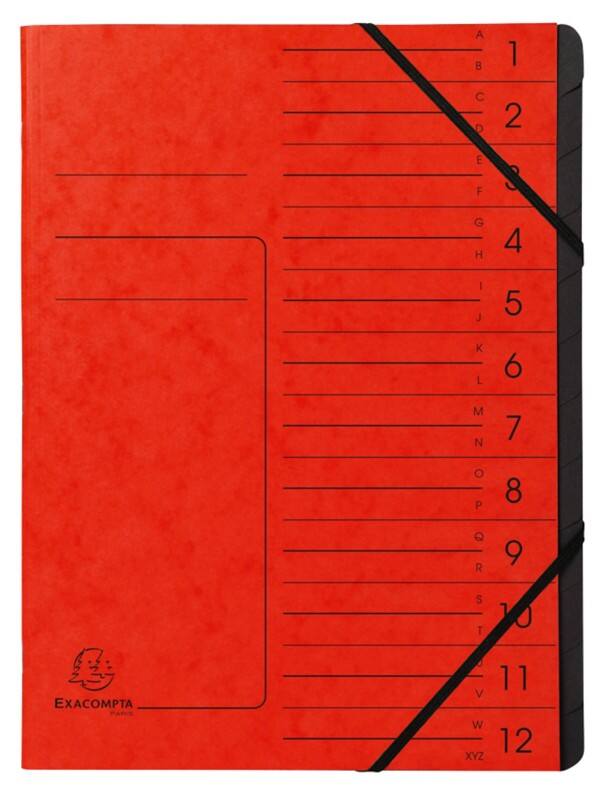 Exacompta Multipart File 541205E A4 Mottled Pressboard Red 24.5 (W) x 1 (D) x 32 (H) cm Pack of 10