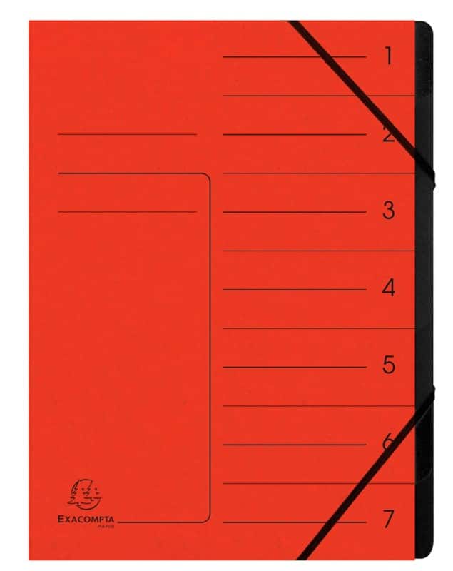 Exacompta Multipart File 541705E A4 Mottled Pressboard Red 24.5 (W) x 0.5 (D) x 32 (H) cm Pack of 10