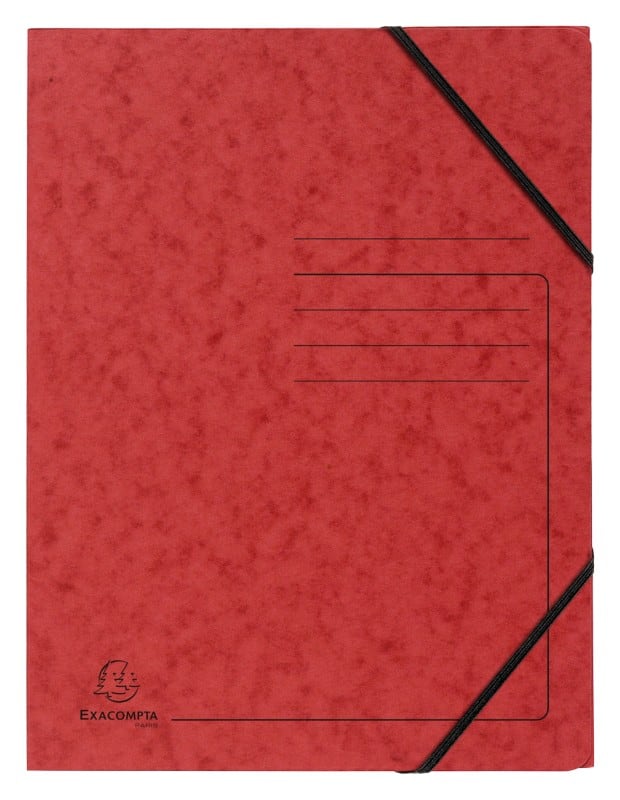 Elastic Folder Exacompta 555415E Mottled Pressboard Rubber Band 24 (W) x 0.3 (D) x 32 (H) cm Red Pack of 25