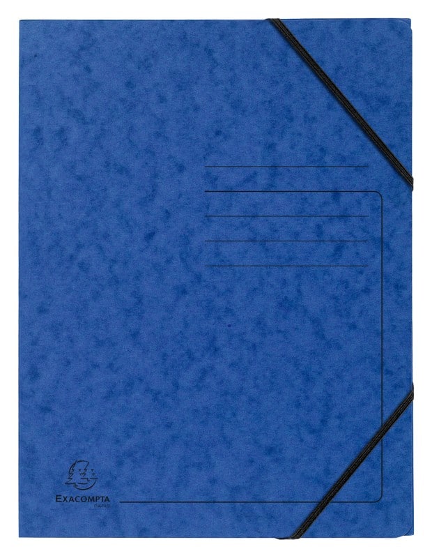 Elastic Folder Exacompta 555412E Mottled Pressboard Rubber Band 24 (W) x 0.3 (D) x 32 (H) cm Blue Pack of 25
