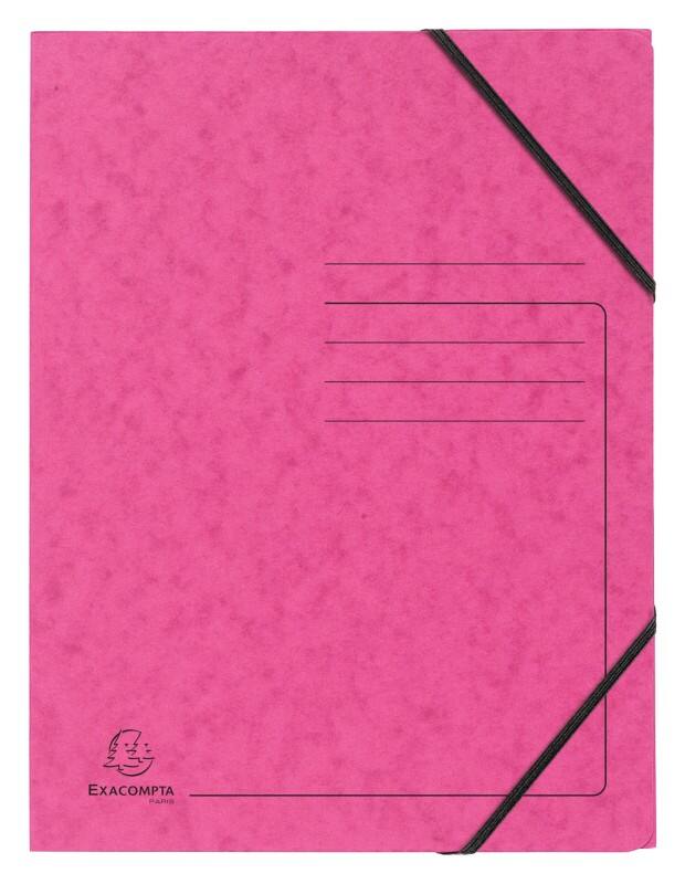 Elastic Folder Exacompta 555420E Mottled Pressboard Rubber Band 24 (W) x 0.3 (D) x 32 (H) cm Pink Pack of 25