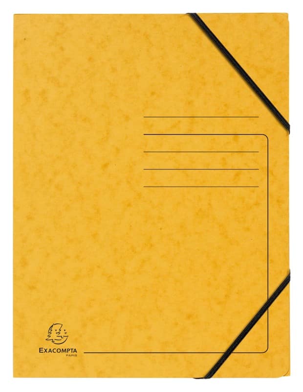 Elastic Folder Exacompta 555419E Mottled Pressboard Rubber Band 24 (W) x 0.3 (D) x 32 (H) cm Yellow Pack of 25
