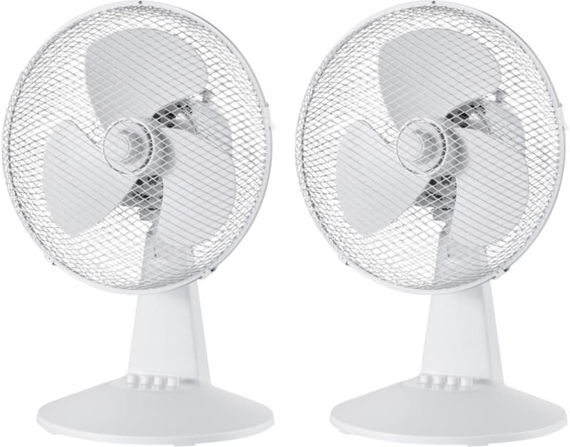 igenix Desk Fan Main 3 Speeds 47 cm White DF1210 30.4 cm Pack of 2