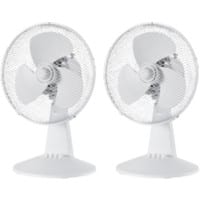 igenix Desk Fan FANPK04 Non Height Adjustable Main 30 W Plastic White 3 26 x 34.5 x 47 cm Pack of 2